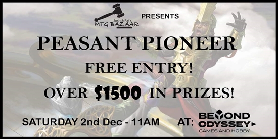 Peasant Pioneer Showdown - A Josh and Pat's MTG Bazaar Sponsored Event - tournament brand image