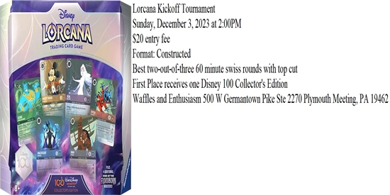Lorcana Kickoff Event 12-3-2023 - tournament brand image